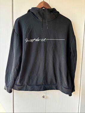 Nike Black Hoodie with White "Just do it." Script